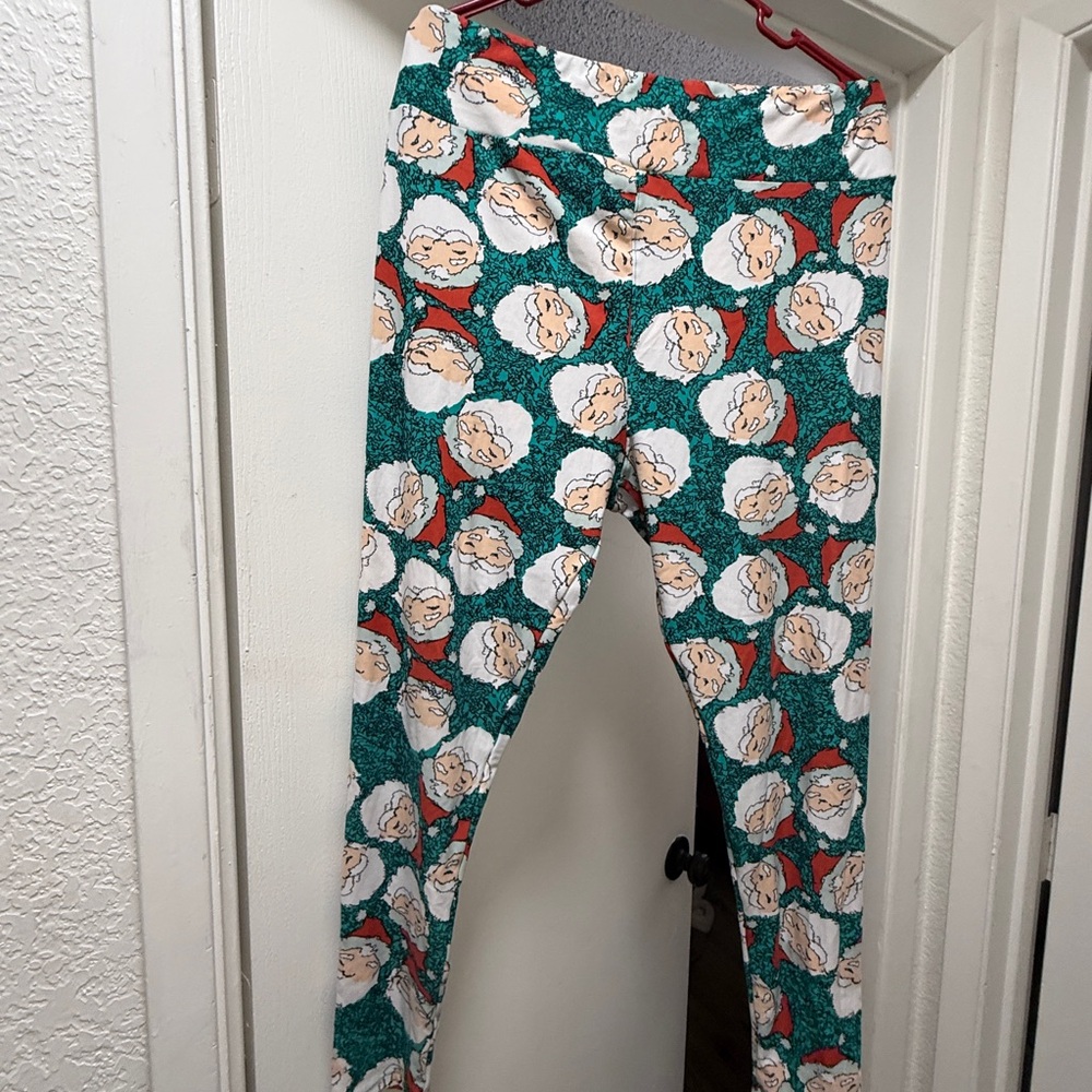 Festive Santa Print Adult Leggings